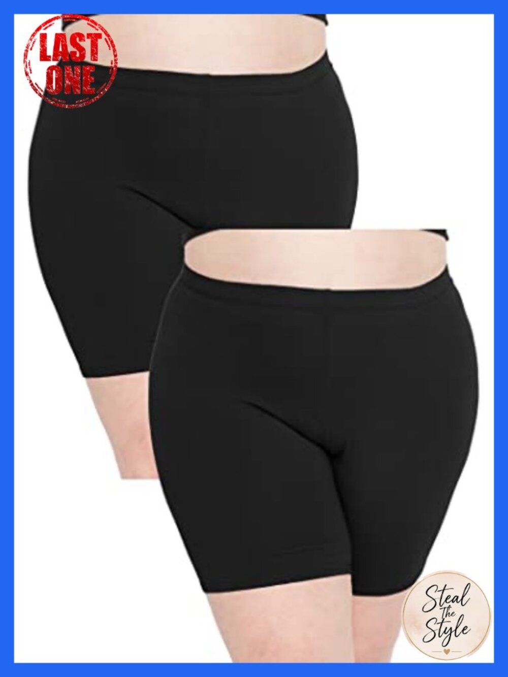 High Waisted Cotton Biker Shorts Plus Size Lounge Yoga Active